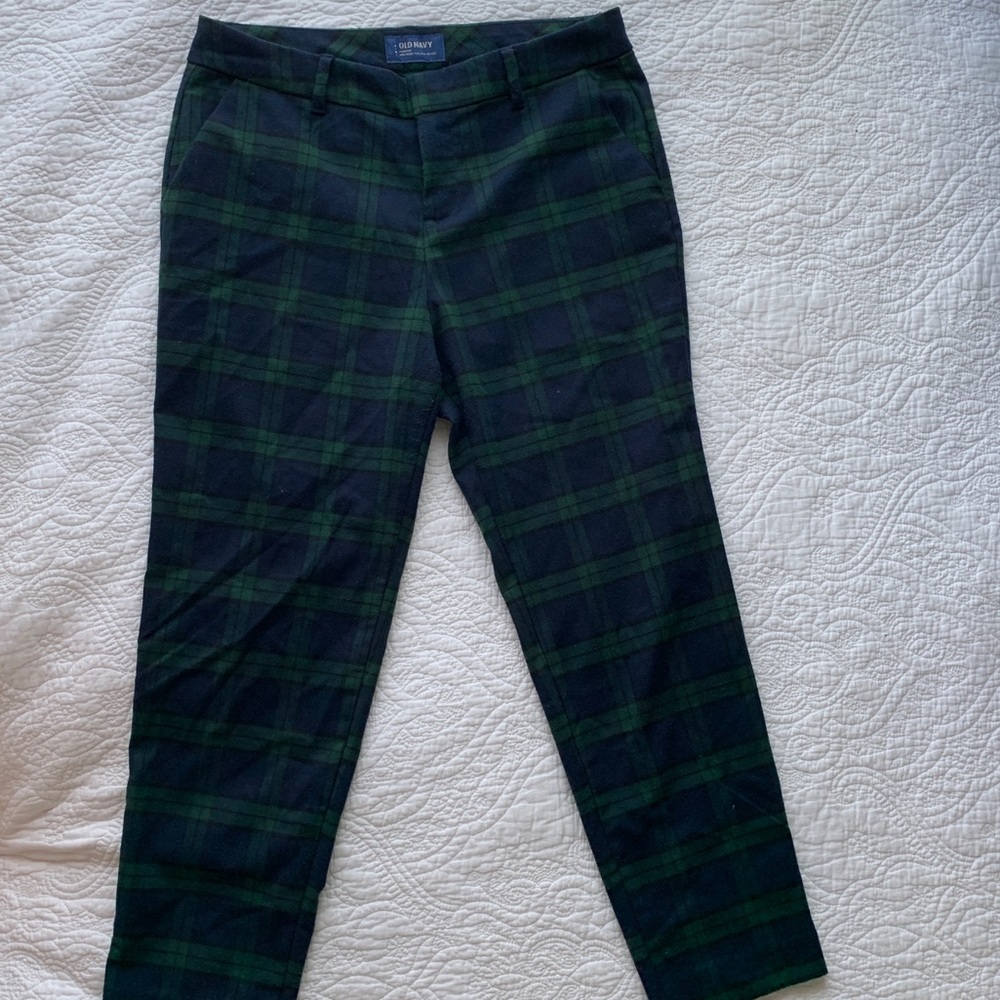 Plaid skinny leg dress pants